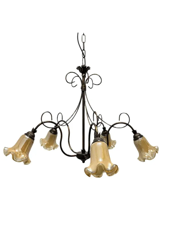 Prezzo Conveniente Lampadario classico in ferro battuto a 5 luci coll. Susy