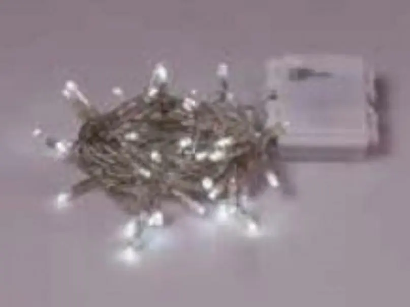 Solo Oggi NEW LAMPS 50 MINI LED A BATTERIA LUCE BIANCA NATURALE CAVO TRASPARENTE 5MT USO ESTERNO/INTERNO 51-051