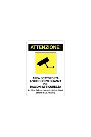 Prezzo Conveniente cartello area videosorvegliata in alluminio 300x 200 mm ocmei OCM6CR1414 A
