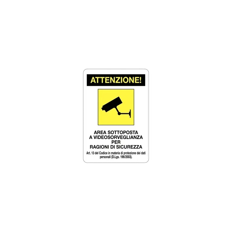 Prezzo Conveniente cartello area videosorvegliata in alluminio 300x 200 mm ocmei OCM6CR1414 A