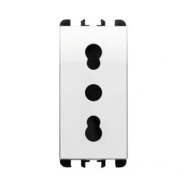 SIMON URMET PRESA ITALIANA BIPASSO 2P+T 16A 1 MODULO COLORE BIANCO GHIACCIO 10303BG Reso Gratuito