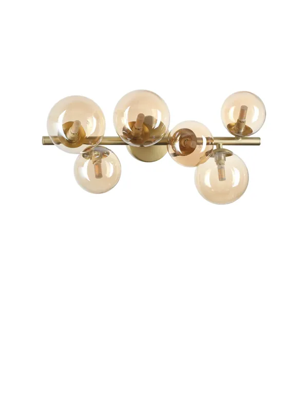Plafoniera moderna oro con sfere in vetro ambra a 6 luci DL1892 Prezzo Basso