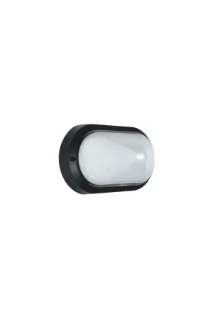 Plafoniera esterno policarbonato forma ovale e27 nero 150tner Popolare