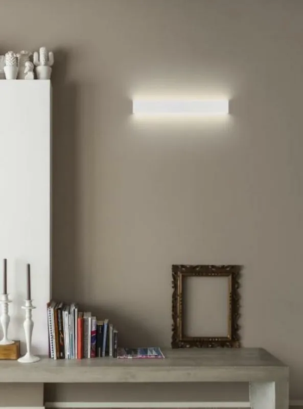 LINEA LIGHT BOX_W2 LAMPADA LED BIDIREZIONALE DA PARETE 19W LUCE CALDA 3000K IN PMMA COLORE OPALINO 8256 Occasione Imperdibile