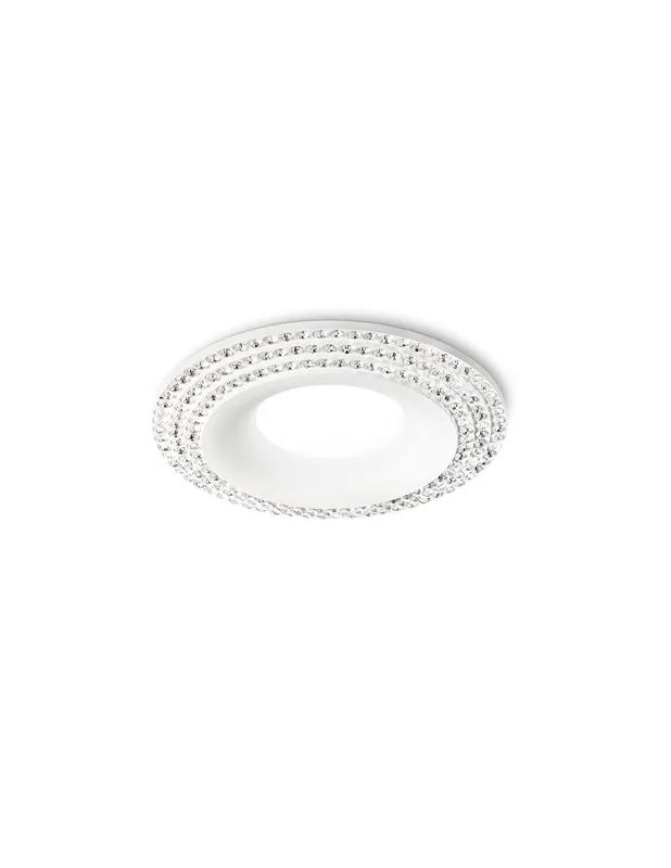 Gea Led Coralie GFA210 faretto ad incasso tondo attacco GU10 220V bianco opaco con strass Prezzo Conveniente