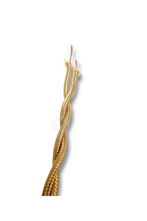 Scelto Dai Clienti Cavo elettrico lampadari treccia stoffa tessuto 2x0,75mm oro