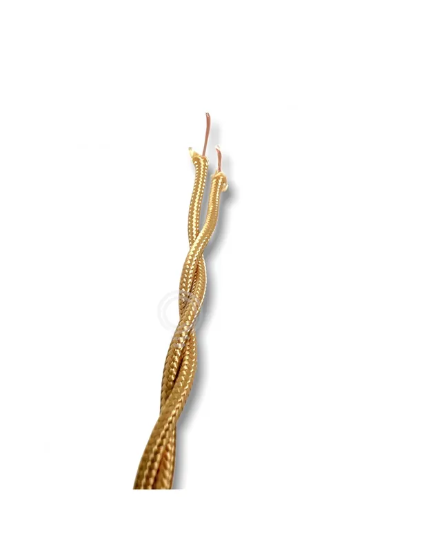 Scelto Dai Clienti Cavo elettrico lampadari treccia stoffa tessuto 2x0,75mm oro