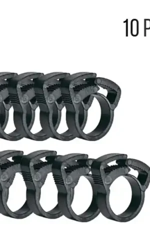Spedizione Espresso Set 10 Pezzi Fascette Stringitubo a Scatto Ø 16mm - Anello di Serraggio per Tubi, Cavi e Idraulica - Chiusura Rapida a Pressione