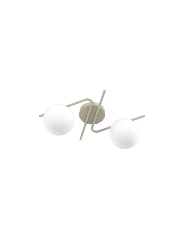 Scelto Dai Clienti Plafoniera moderna sabbia con sfere in vetro bianco a 2 luci tpl 0919