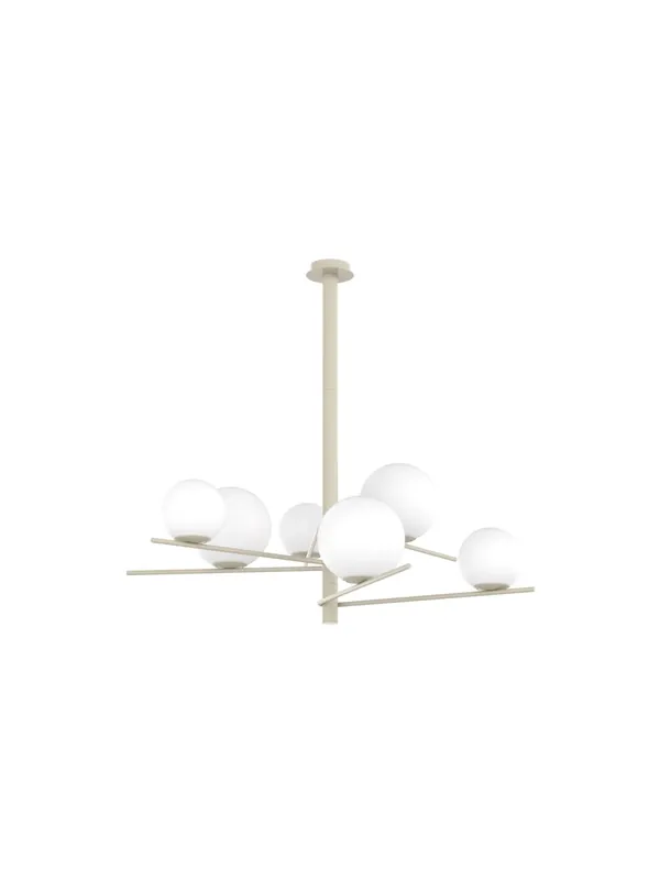 Plafoniera lampadario moderno sabbia con sfere in vetro bianco a 6 luci tpl 0916 Prezzo Basso