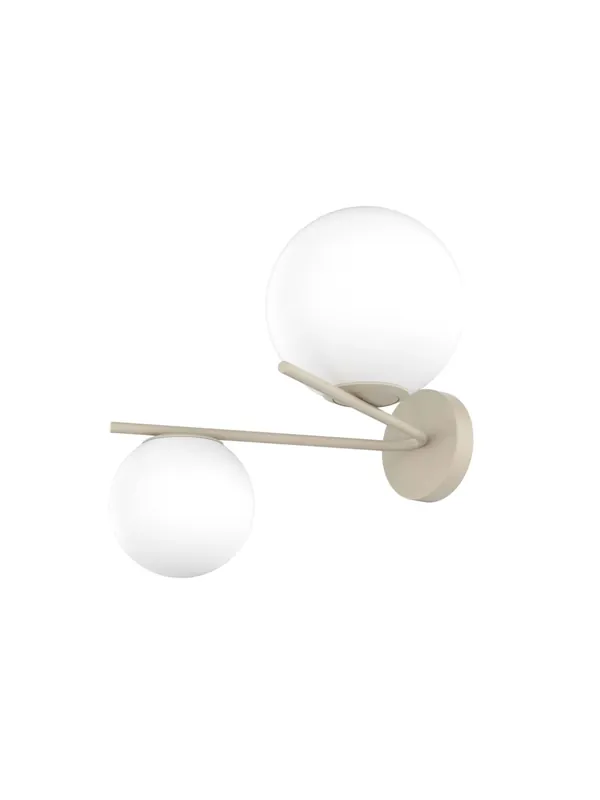 Applique plafoniera moderna sabbia con sfere in vetro bianco a 2 luci tpl 0913 Nuovo Arrivo
