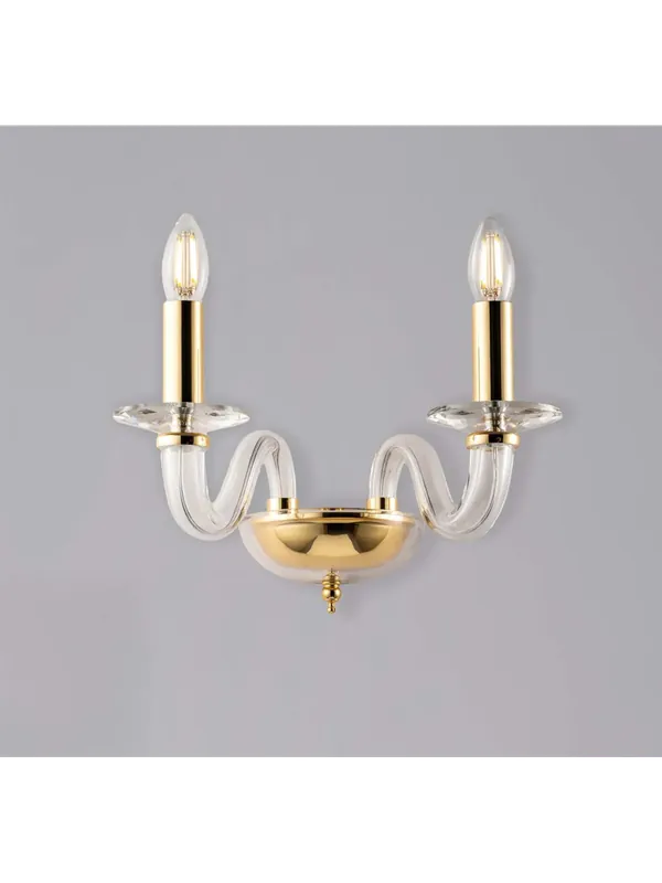 Offerta Del Giorno Applique classico in cristallo trasparente oro a 2 luci luxury lgt 132
