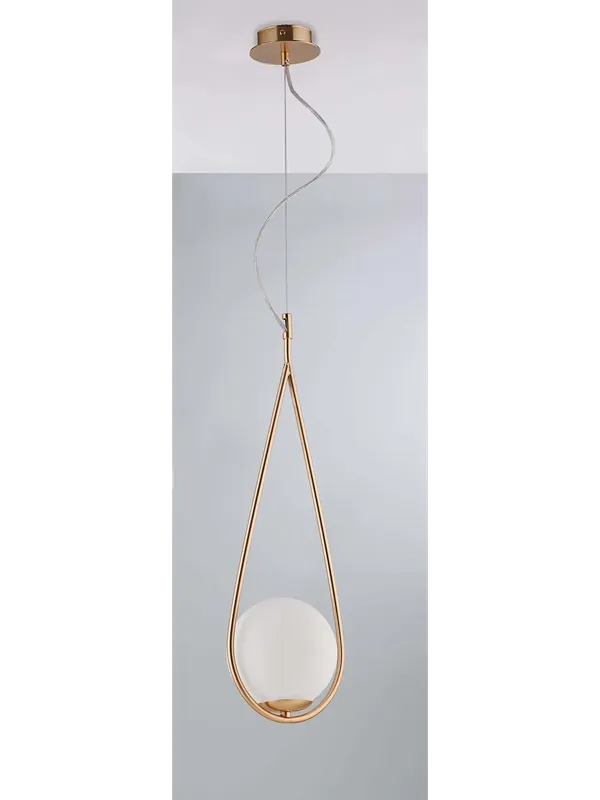 Lampadario a sospensione moderno con sfera design oro 1 luce luxury lgt 118 Must-Have