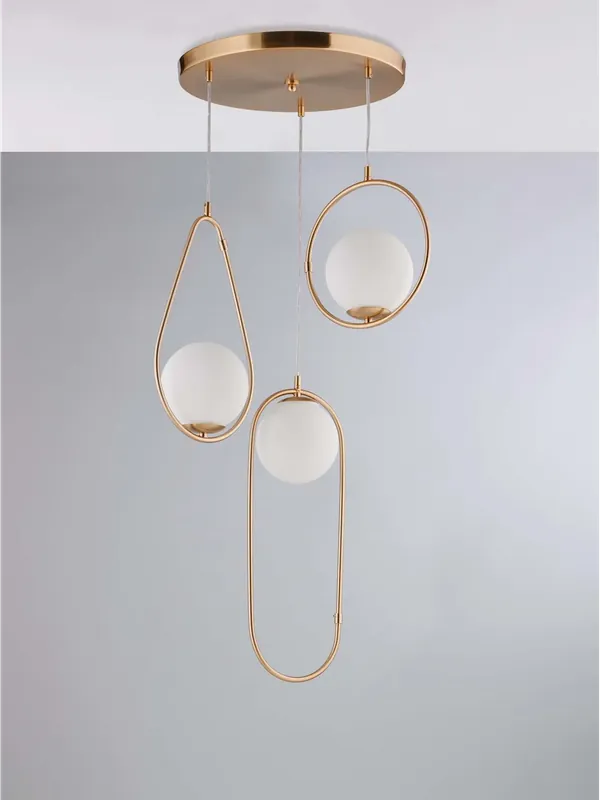 Lampadario a sospensione moderno con sfere design oro a 3 luci luxury lgt 115 Must-Have