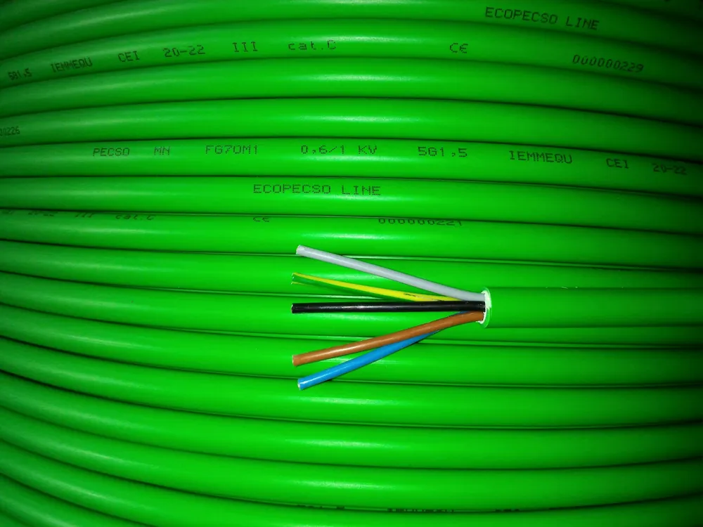 CAVI AL METRO CAVO FG16OM16 MULTIPOLARE FG16 VERDE 5 CONDUTTORI DA 1.5MMQ CON GIALLO VERDE FG7OM1-5GX1,5 FG16OM16-5GX1,5 Miglior Prezzo