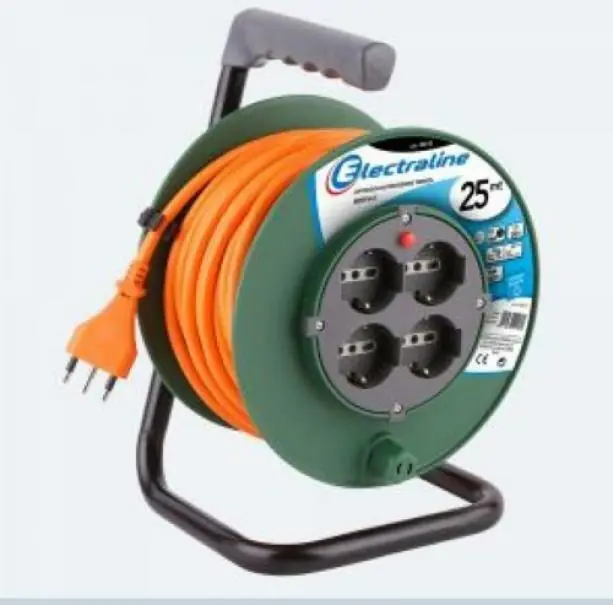 ELECTRALINE PROLUNGA ELETTRICA 25 MT CON AVVOLGICAVO 4 SCHUKO + 10/16A 49018 Ultimissimo Modello