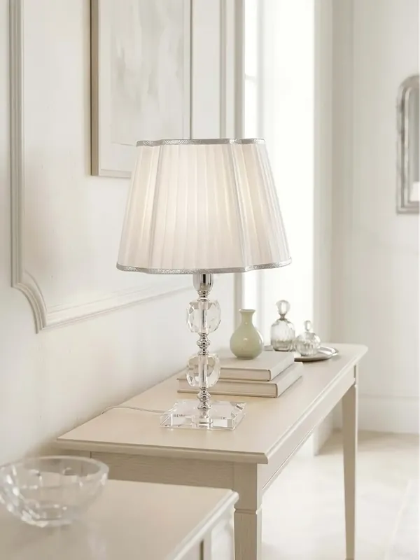 Lumetto contemporaneo in cristallo trasparente cromo a 1 luce CL097 Ultima Occasione