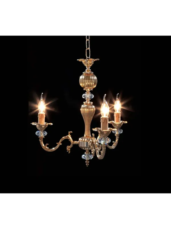 Lampadario classico in ottone e cristallo oro francese a 3 luci CL115 Nuovo Arrivo