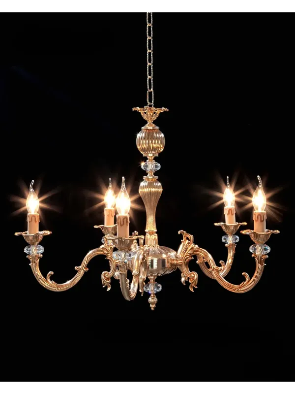 Prezzo Di Fabbrica Lampadario classico in ottone e cristallo oro francese a 5 luci CL110
