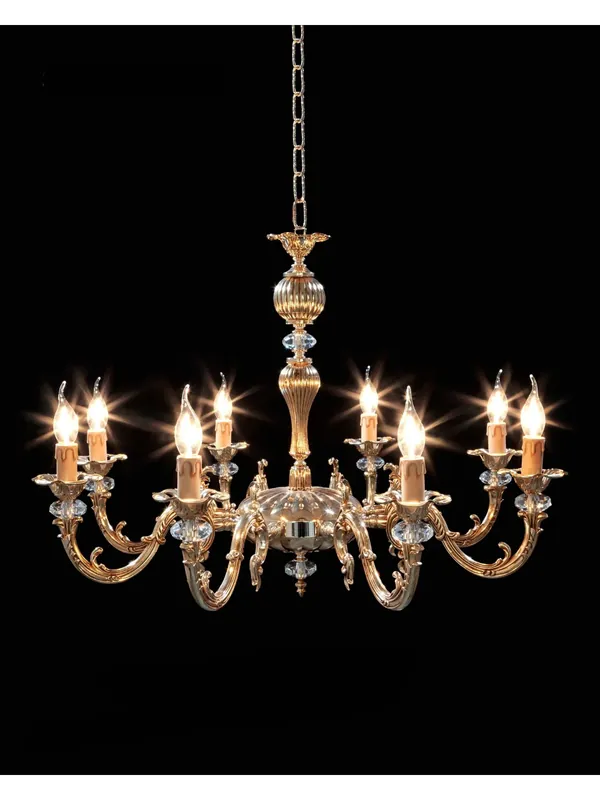 Promo Stagionale Lampadario classico in ottone e cristallo oro francese a 8 luci CL109