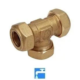 Ultima Occasione BICONO OTTONE A "T" Ø 14mm per tubi in rame