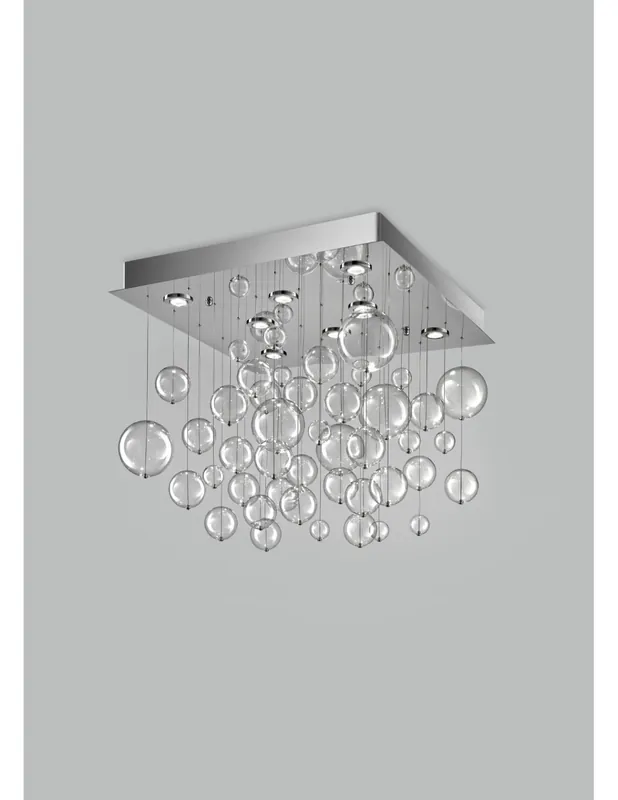 Reso Gratuito Bolero Metal lux plafoniera moderna altezza 70 cm base quadrata