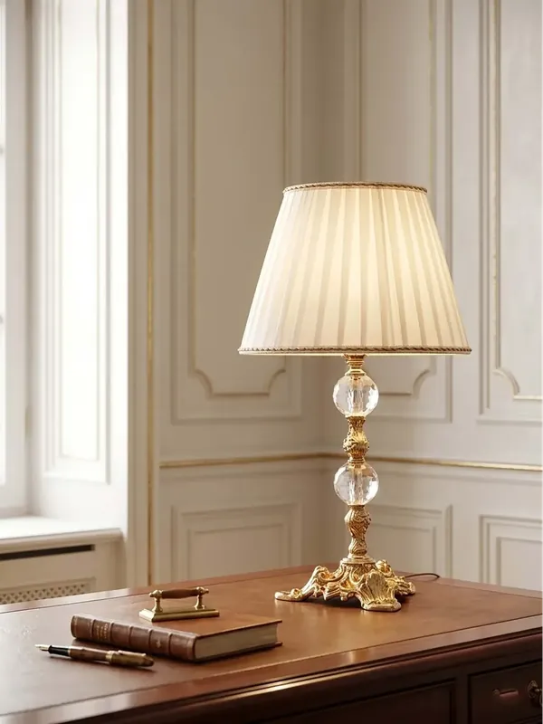 Subito Disponibile Lumetto classico in cristallo trasparente e oro a 1 luce CL051