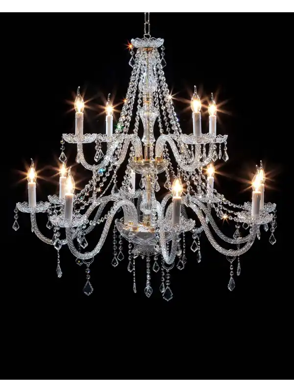 Lampadario classico in cristallo oro a 2 piani 8+4 12 luci CL001 Super Prezzo