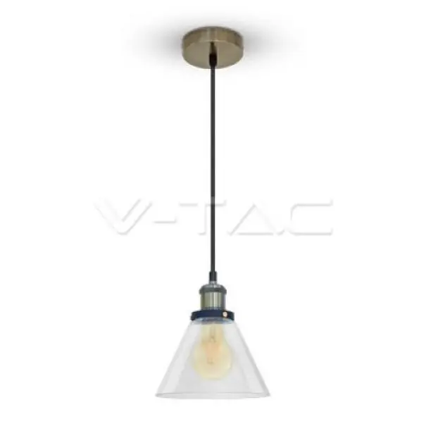Sospensione V-tac attacco E27 max 60W trasparente VT-7185 - 3738 Prezzo Ridotto