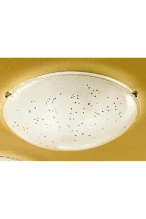 Economico Plafoniera in vetro con murrine colorate d.50cm 3 luci DP315