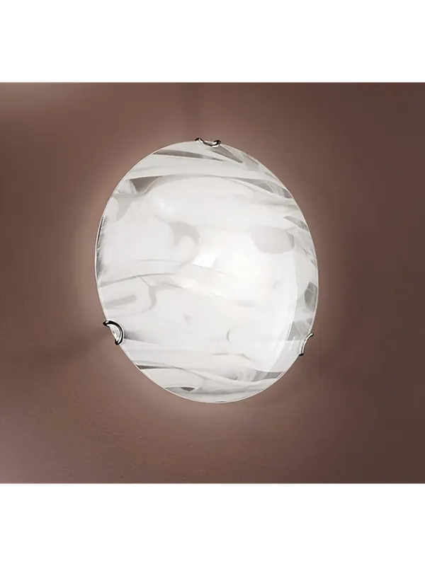 Plafoniera moderna in vetro con striature marmo d.30cm 1 luce DP314 Compra Adesso