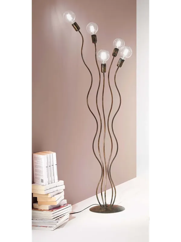 Piantana lampada minimal in ferro battuto a 5 luci DP304 Professionale
