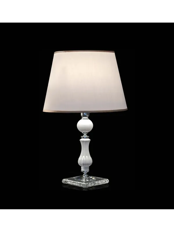Lume grande classico in cristallo bianco e trasparente a 1 luce CL013 Pagamento Sicuro