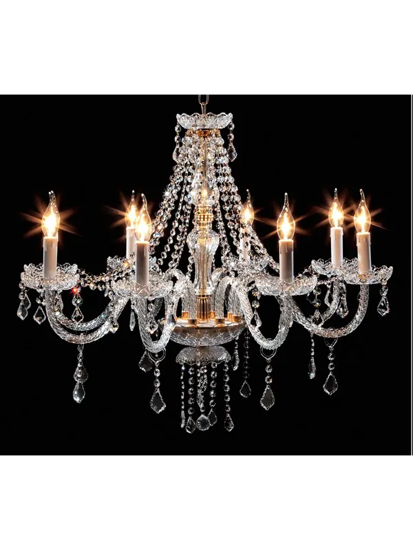 Direttamente Dal Produttore Lampadario classico in cristallo trasparente oro a 8 luci CL003