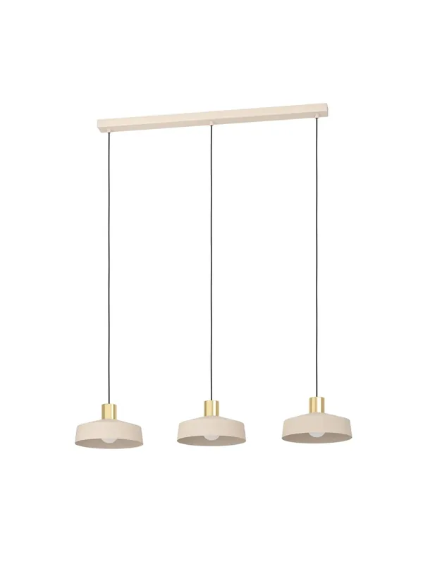 Lampadario a sospensione moderno design tortora e oro a 3 luci GL1750 Non Perdere