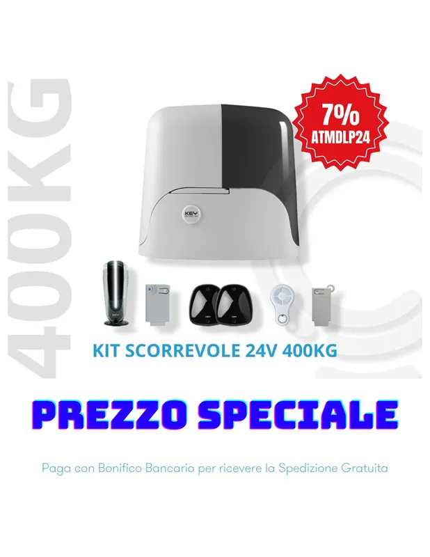 Ultimissimo Modello Motore scorrevole kit 400kg 24v automazione luci notturne key automation