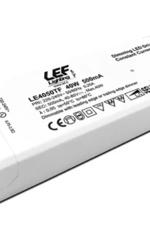 Nuova Collezione Alimentatore LED Lef CC 500 mA 20‑40 W 40–80 V IP20 Dimmerabile - LE4050TF