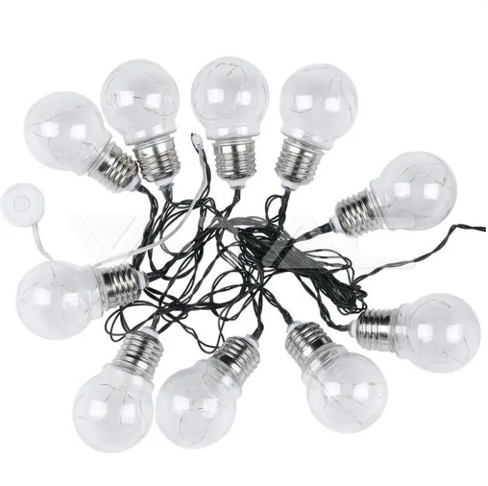 Compra Adesso Catenaria solare led V-Tac 10 lampadine 1W 3000K 2 metri VT-71010 - 8559