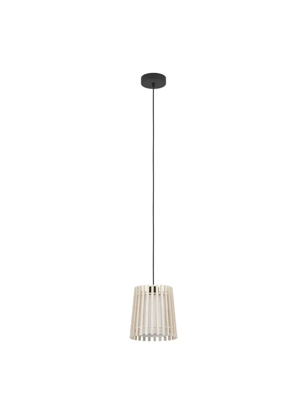 Lampadario moderno in legno naturale e tessuto a 1 luce GL1715 A Buon Prezzo