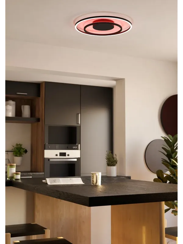 Spedito Oggi Plafoniera moderna a led rgb multicolor design nero GL1707