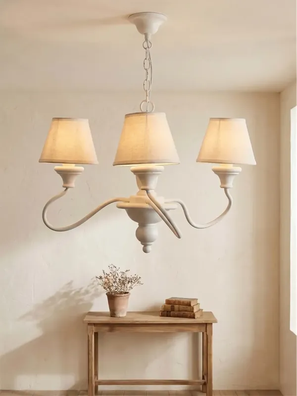 Sconto Lampadario contemporaneo in legno bianco opaco a 3 luci esse 745/3