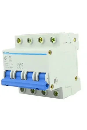 Acquista Ora interruttore magnetotermico da guida din quadro 4poli 20a 4,5ka 4 moduli chint 41408 curva c 186539