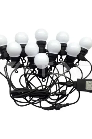 Catenaria led V-tac 5 metri 10 lampadine 24V 0,5W 3000K VT-70510 - 7436 - 217436 Solo Oggi
