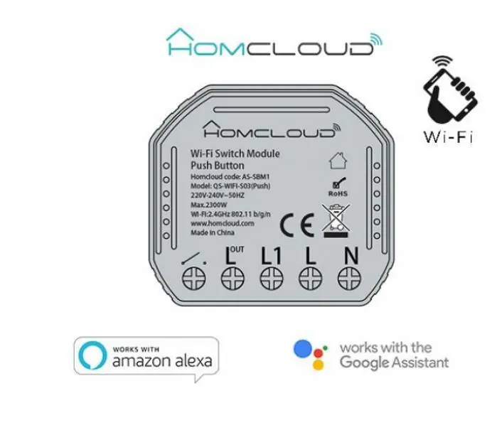 Modulo pulsante intelligente Homcloud AS-SBM1- wifi da incasso Nuovo Arrivo