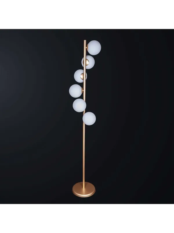 Promozione Piantana moderna oro con sfere in vetro a 6 luci BGA 3469-pt