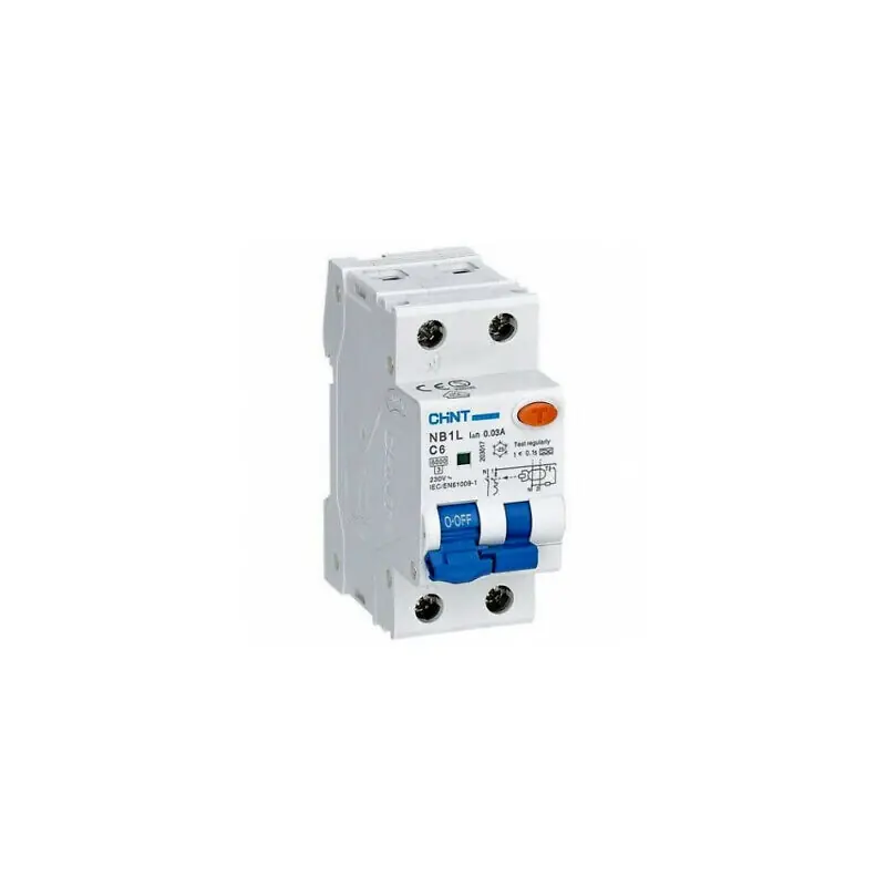 Nuovo Arrivo interruttore differenziale magnetotermico 6a 0,03 30ma 4,5ka 1p+n salvavita 2 moduli chint 203332 curva c tipo ac