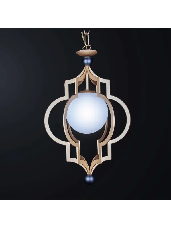 Lampadario a lanterna classico oro e nero ferro battuto a 1 luce BGA 3461-l Prezzo Conveniente