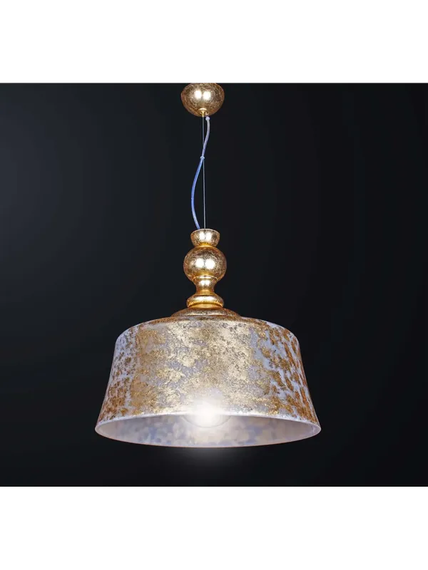 Prezzo Di Fabbrica Lampadario a sospensione classico foglia oro e vetro a 1 luce BGA 3452-s40
