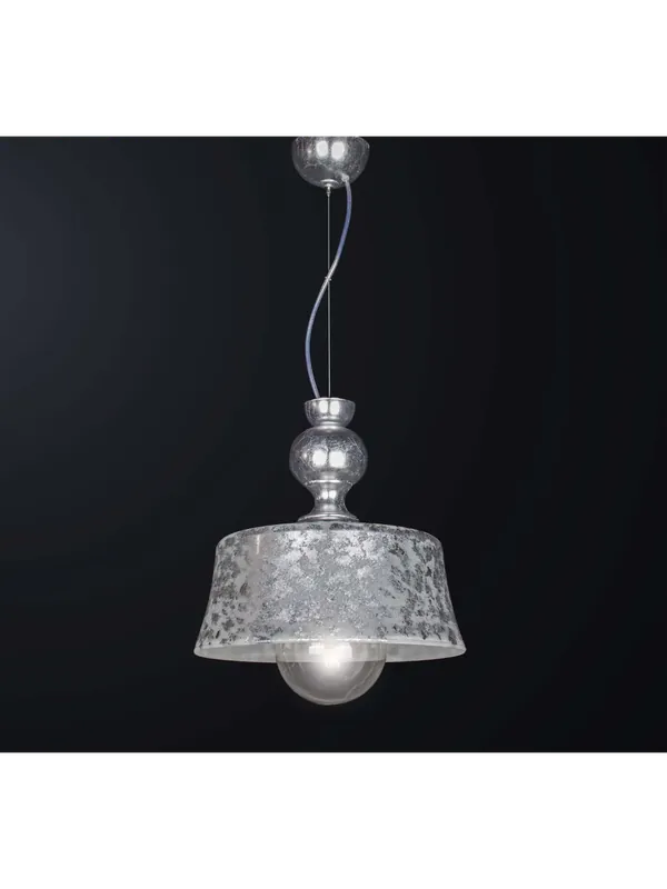 Soddisfatti O Rimborsati Lampadario a sospensione classico foglia argento e vetro a 1 luce BGA 3452-s30