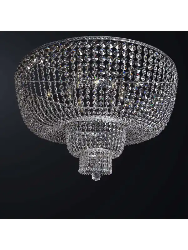 Plafoniera classica argento con cristalli 15 luci BGA 3450-100 design swarovsky Promozione Esclusiva